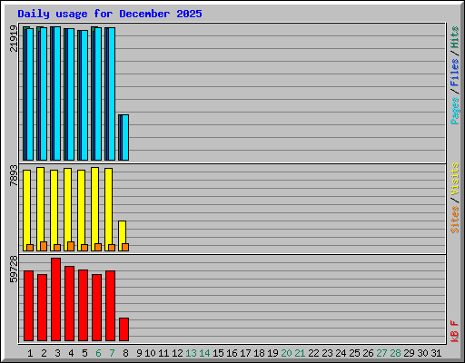 Daily usage for December 2025