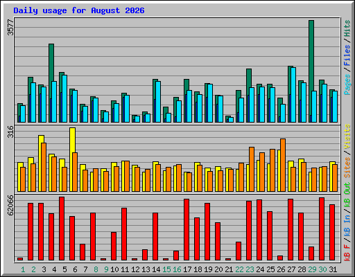 Daily usage for August 2026