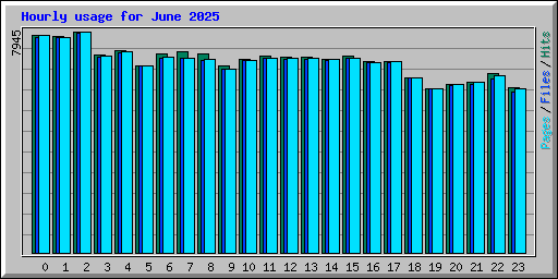 Hourly usage for June 2025